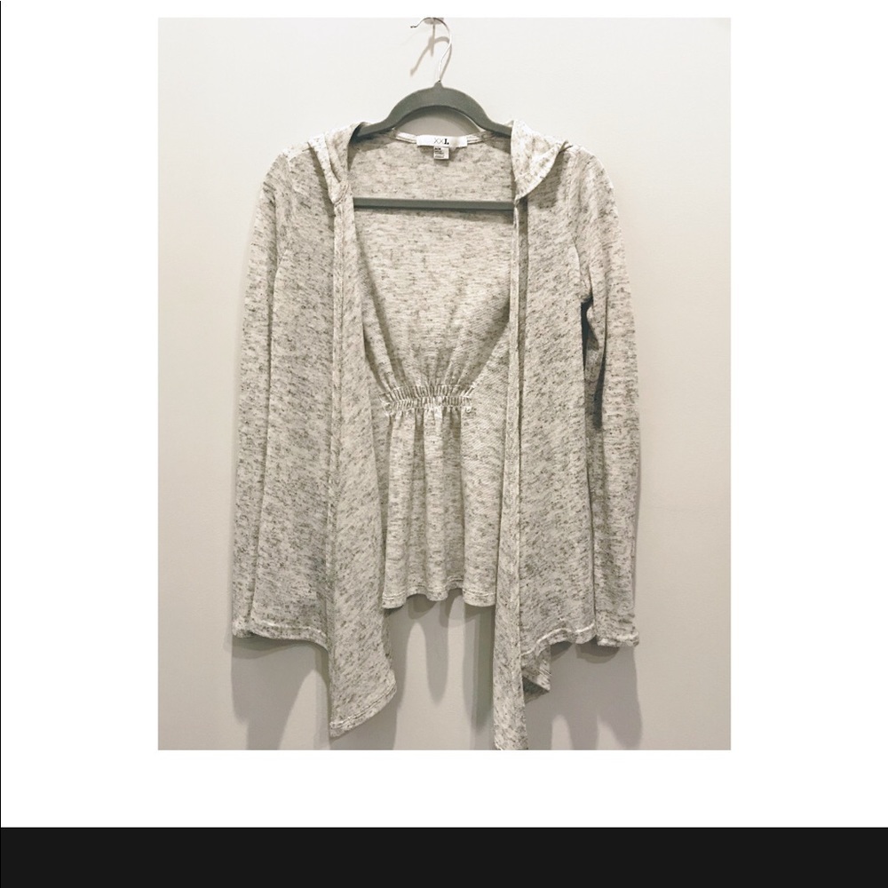Forever 21 Thin Gray Hooded Cardigan-Size M